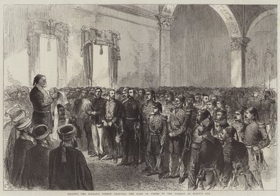 Lecture du firman du sultan accordant le rang de vizir au fils du vice-roi d